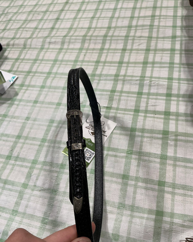 hat band for cowboy hat black leather 