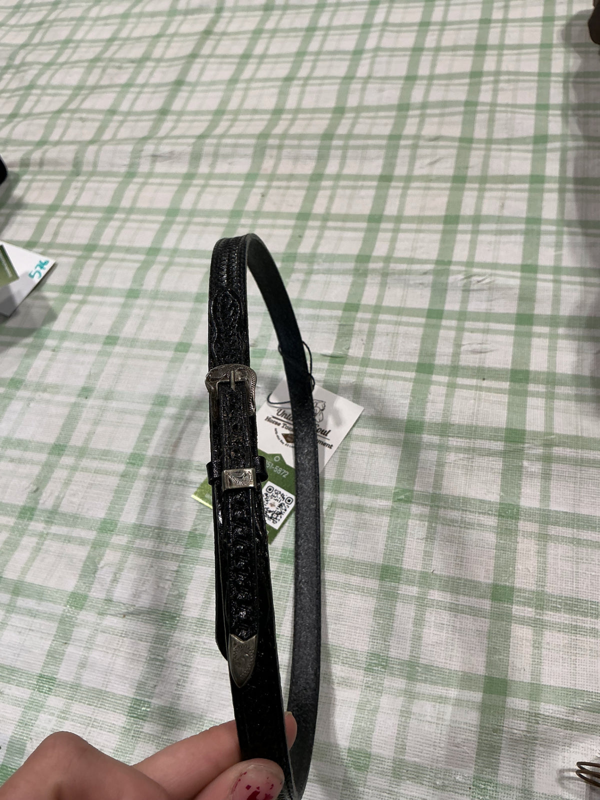 hat band for cowboy hat black leather 