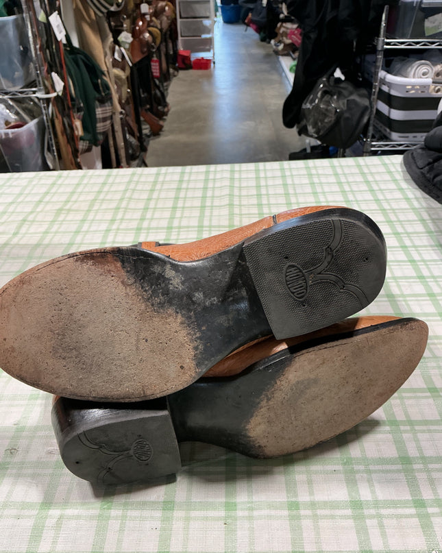 cowboy boots orange and black leather 12EE