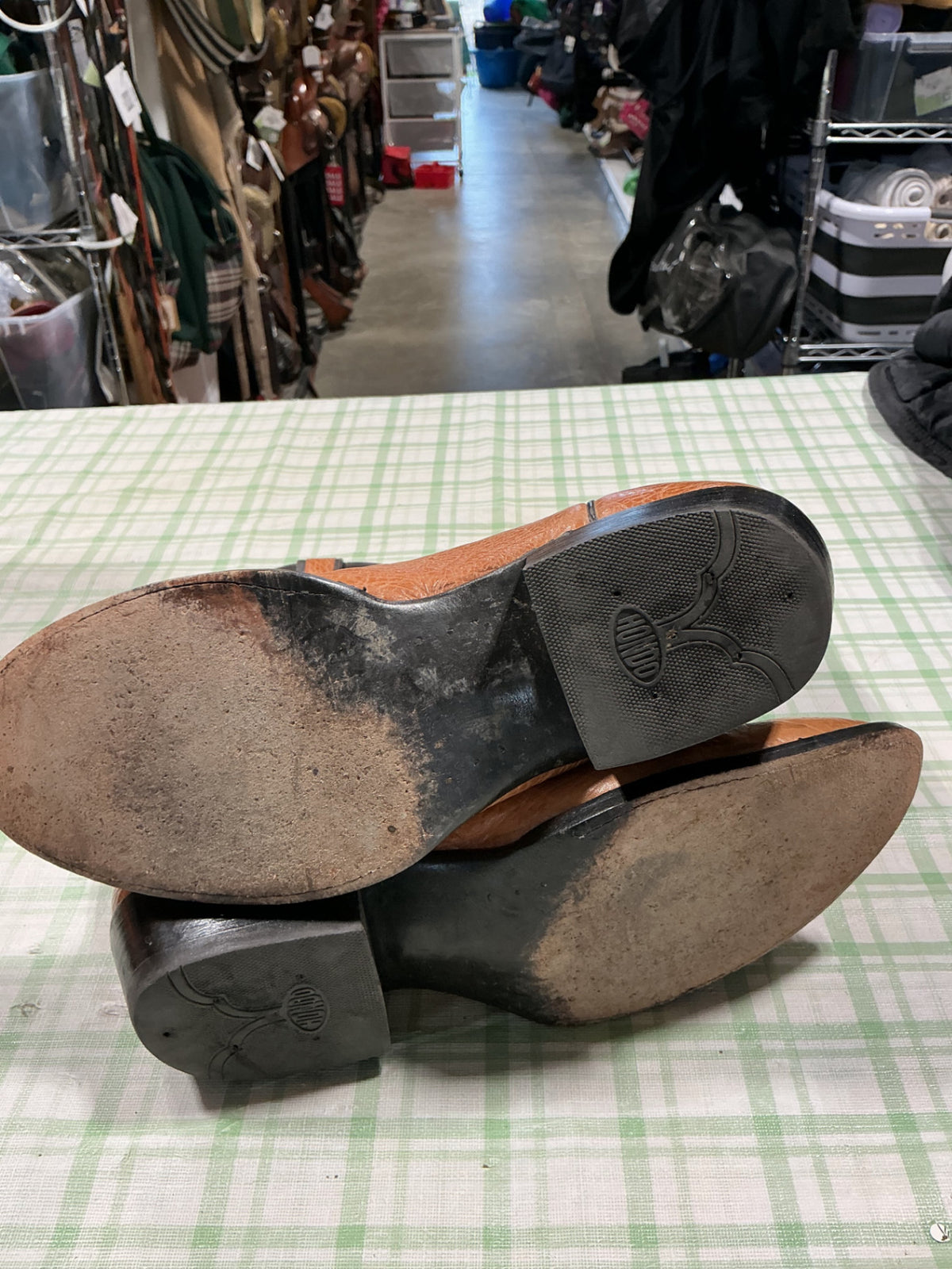 cowboy boots orange and black leather 12EE