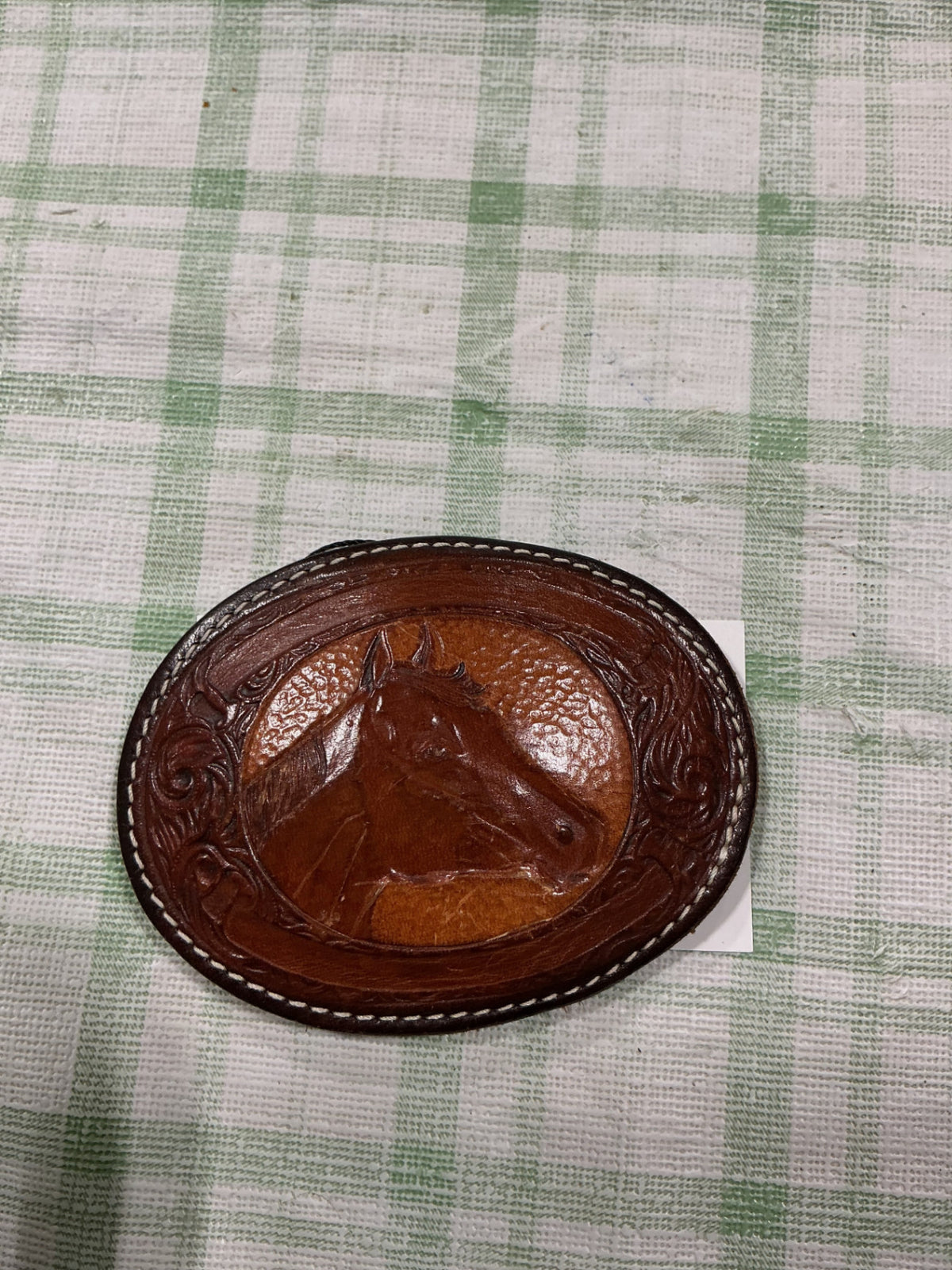 belt buckle leather horse brown 