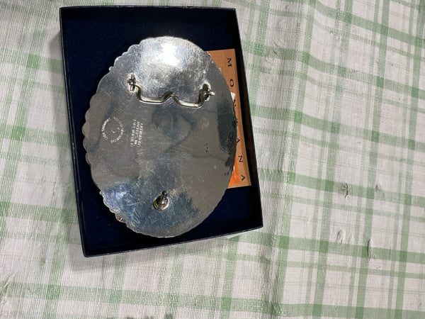 Belt Buckle – Montana Silversmiths 1997 PRCA Unridden World Champion Bucking Bull | Used, Very Good