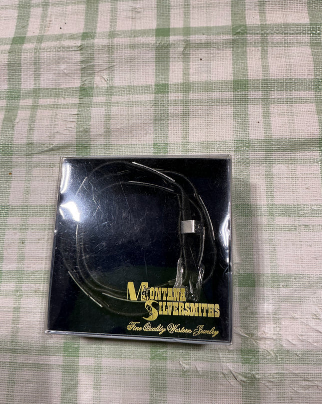 cowboy hat band black silver buckle