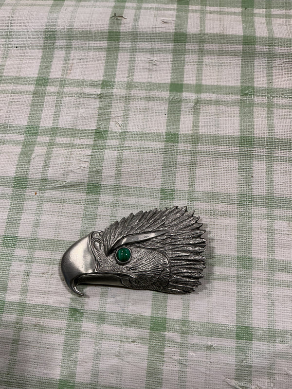 Belt Buckle – Frederick Pewter Eagle Head, Silver | Used, Very Good