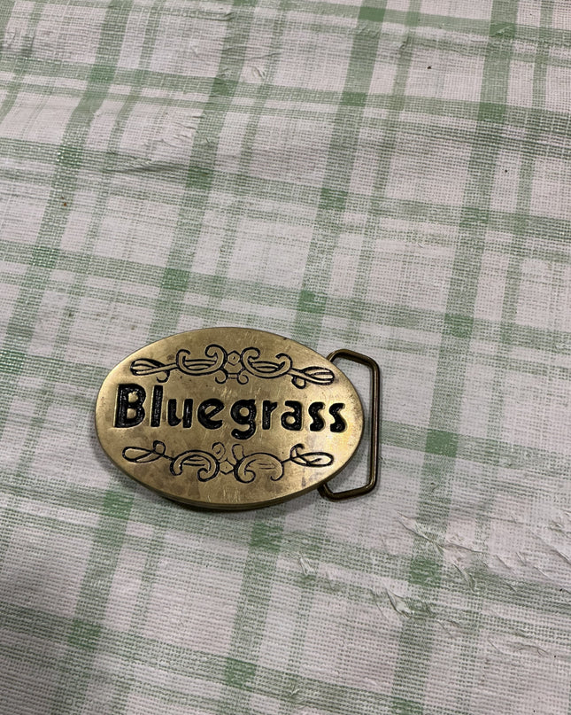 belt buckle blue grass