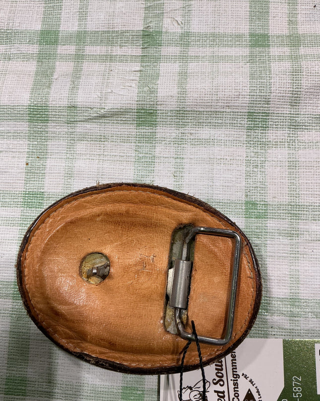 belt buckle leather horse brown 