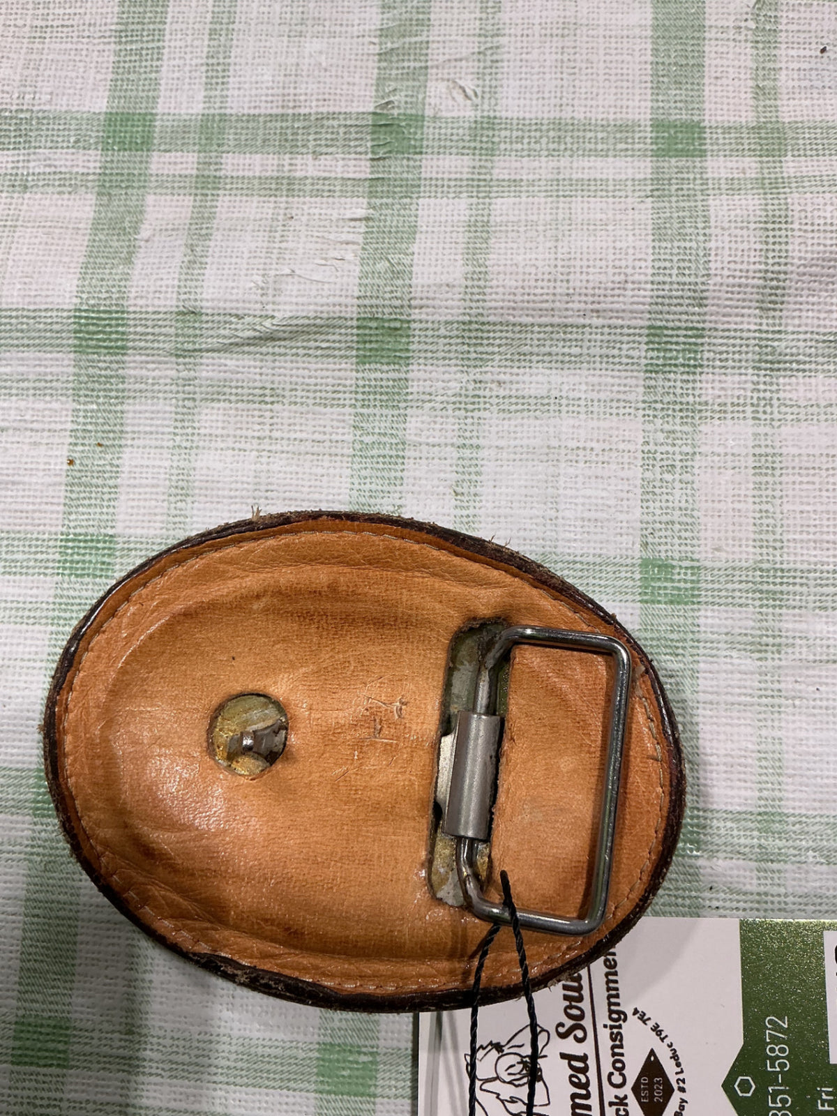 belt buckle leather horse brown 