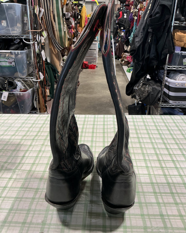 cowboy boots black leather guessing 12-13"