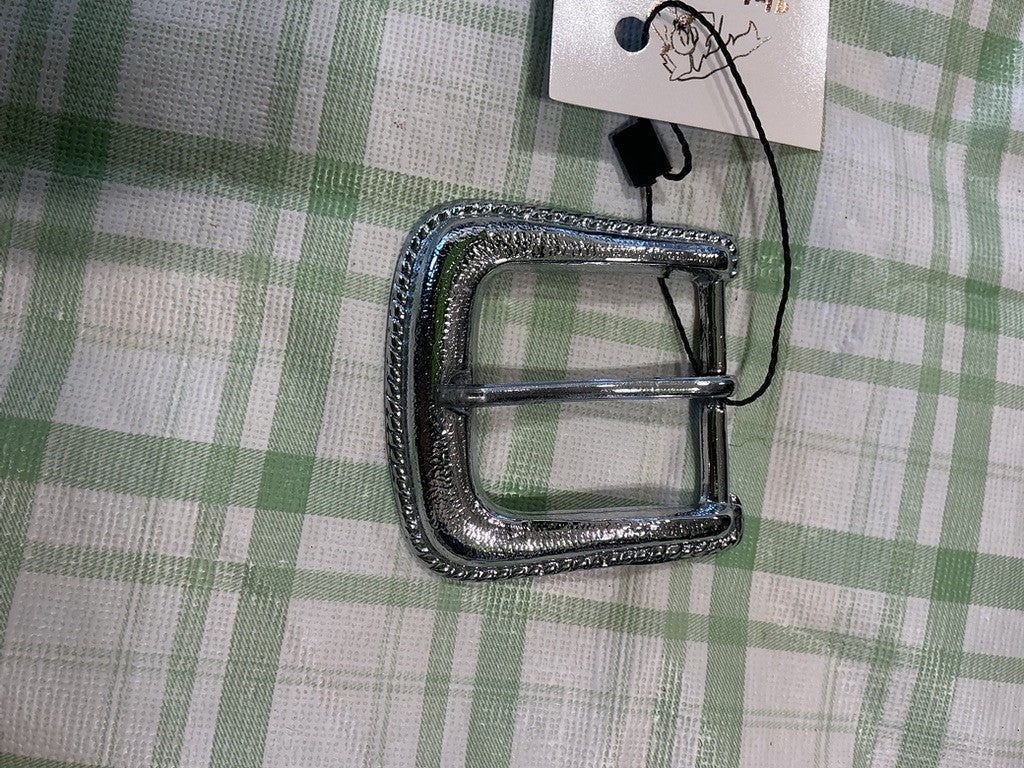 belt buckle design on metal silver