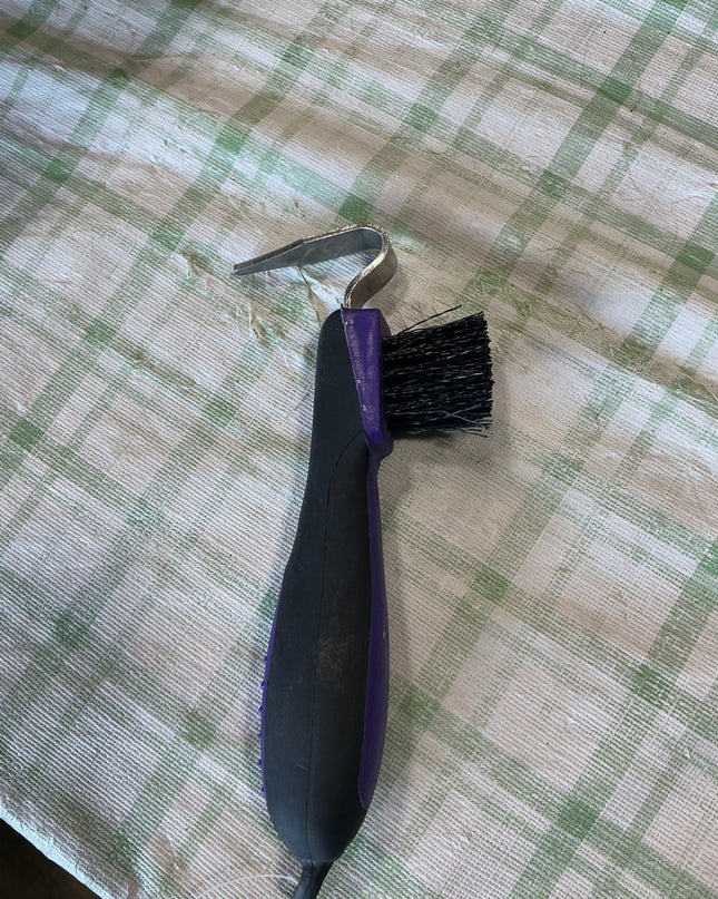 hoof pick with brush