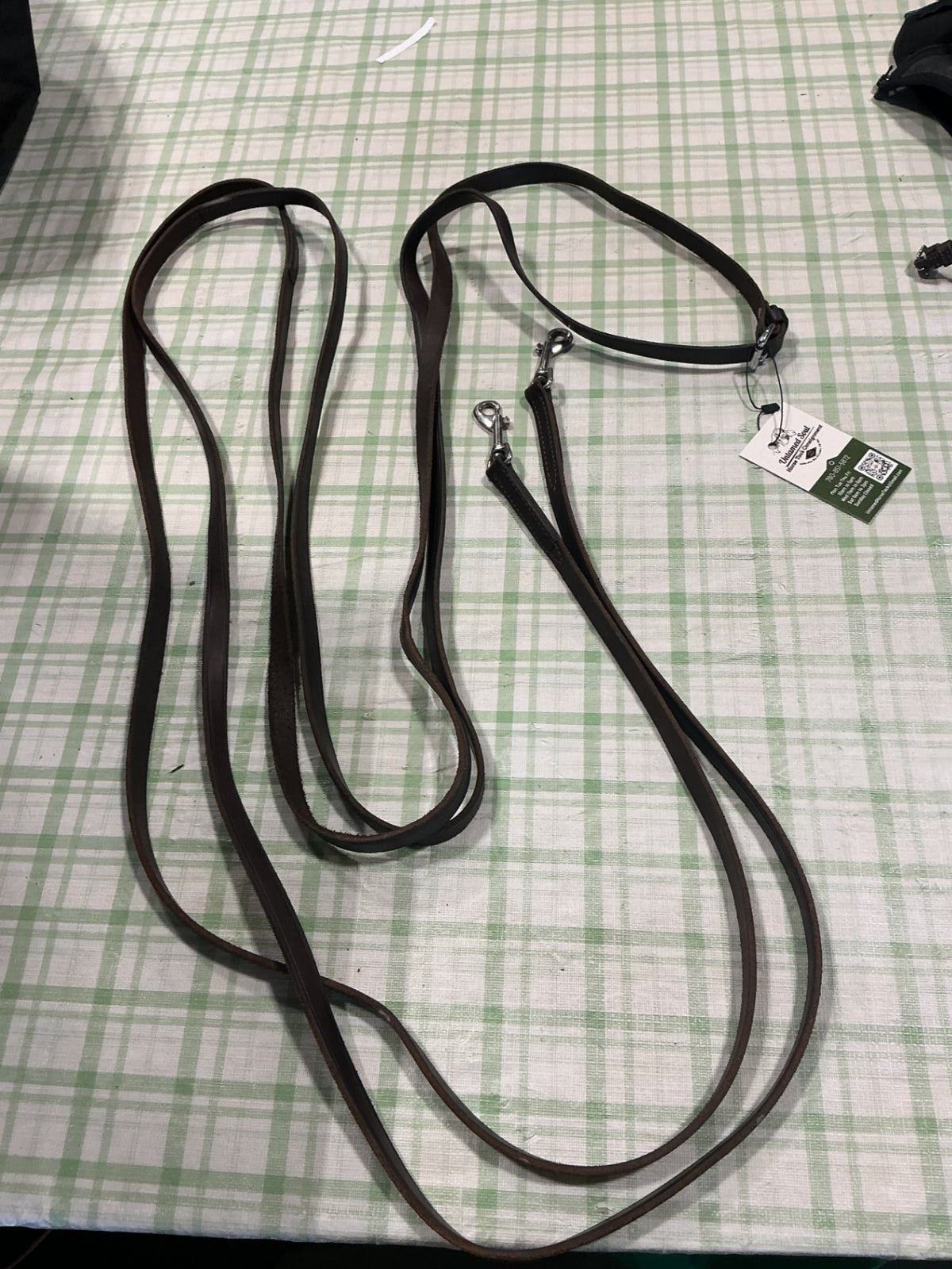 long reins brown leather 