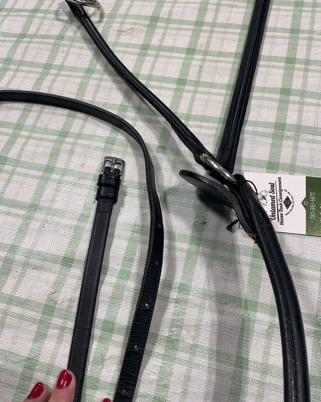 martingale black leather 