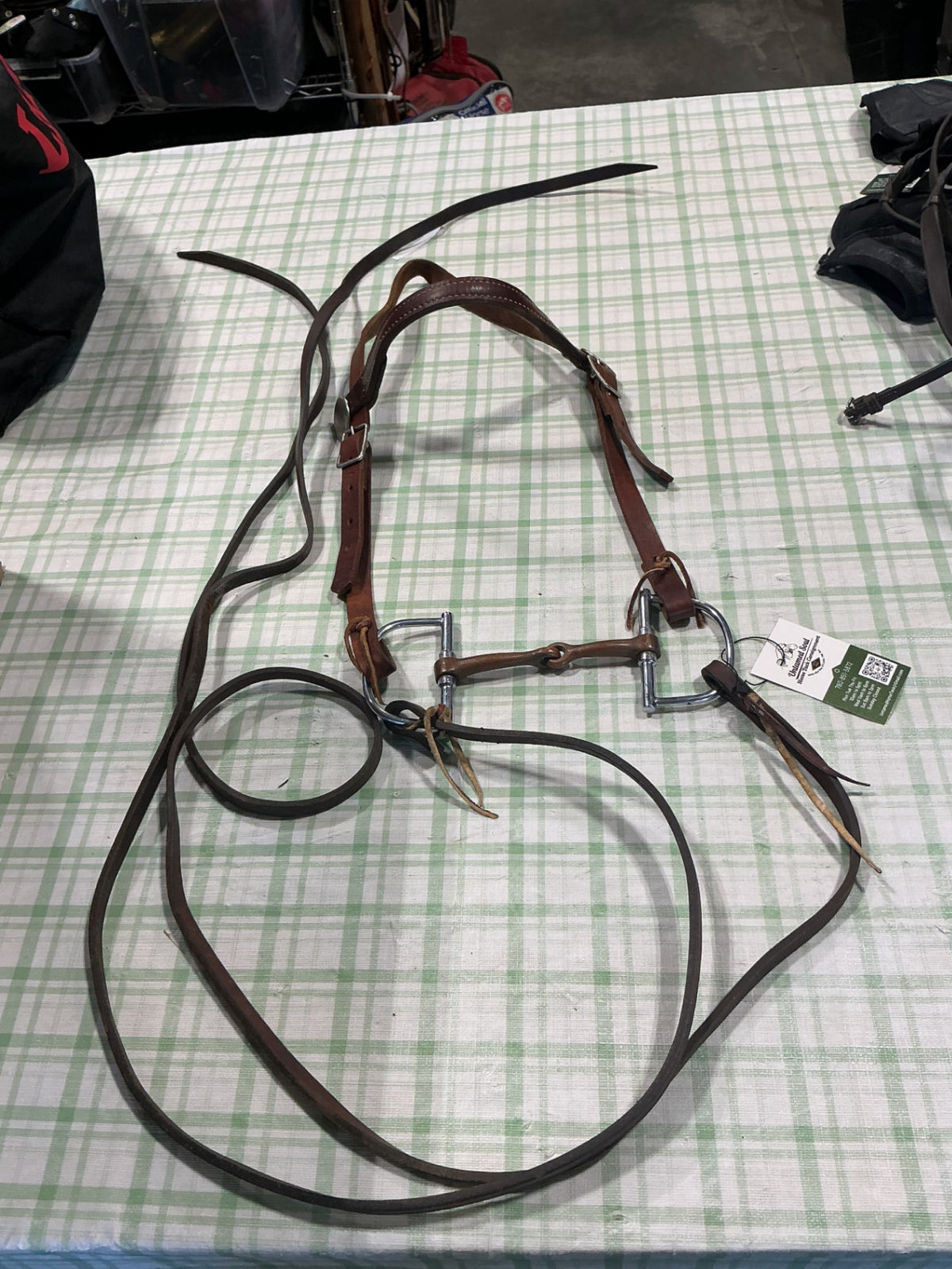 western bridle with reins and bit 