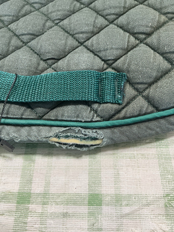 English Saddle Pad – Green (Stitching Rips) | Used, Good