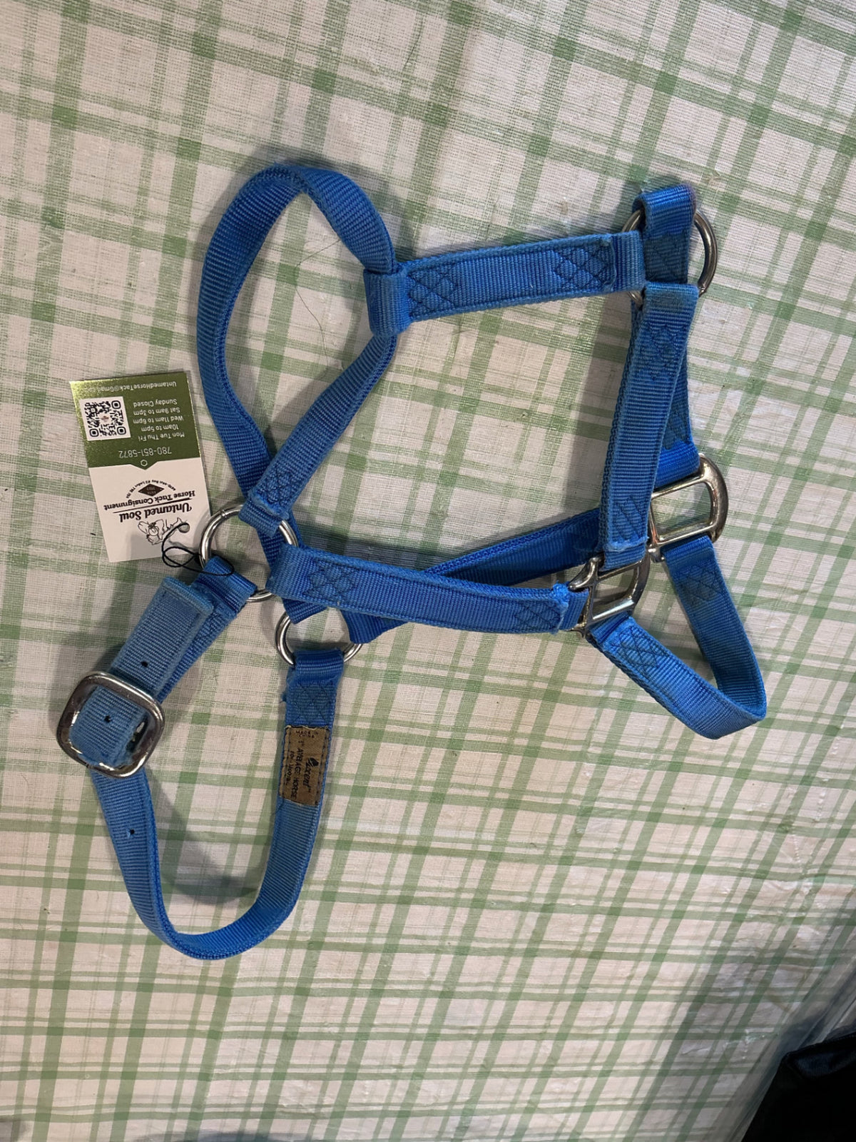 halter nylon blue horse size