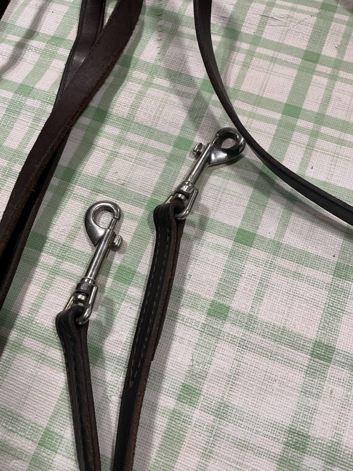 long reins brown leather 