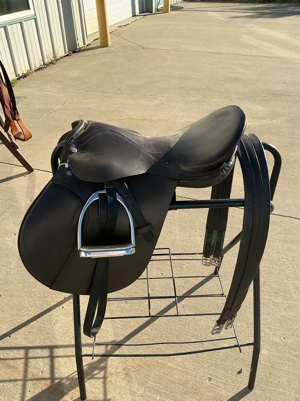 English Saddle – All Purpose, Brown S18" G6" with Stirrups & 54" Girth | Used, Good