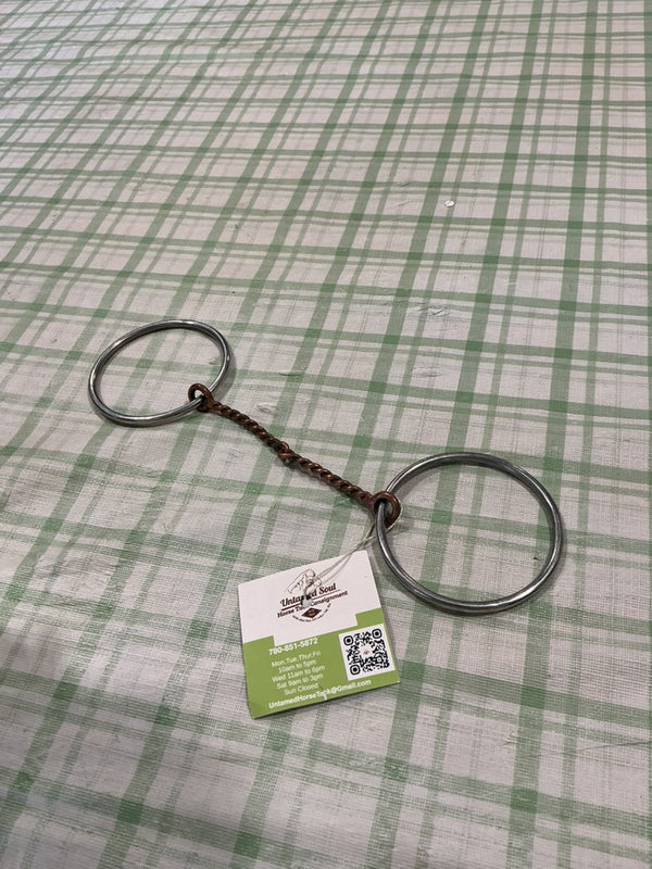 Bit – Loose Ring Twisted Copper Wire Snaffle, Single Joint, 5" | Used, Good