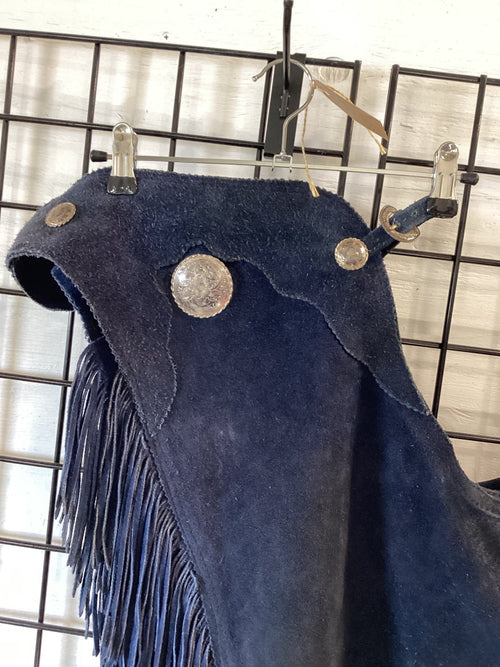Western Show Chaps – Blue, Small | Used