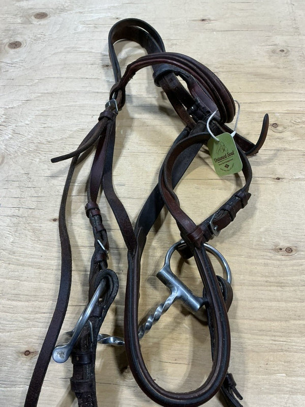 English Bridle – with Twisted Snaffle 5" (Rein Braiding Needs Repair) | Used