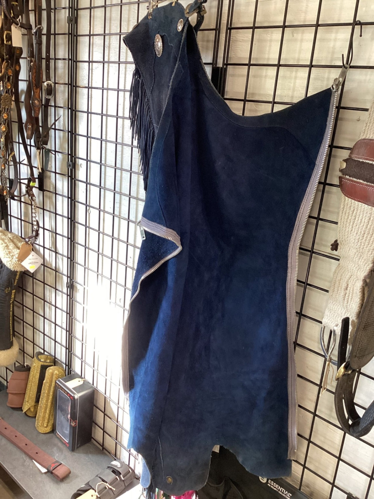 Western Show Chaps – Blue, Small | Used