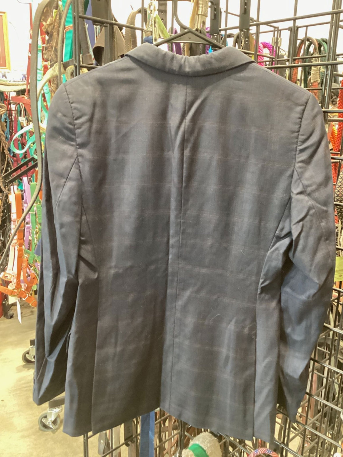 English Show Jacket – Elite Signature, Blue Plaid, 12T | Used, Very Good