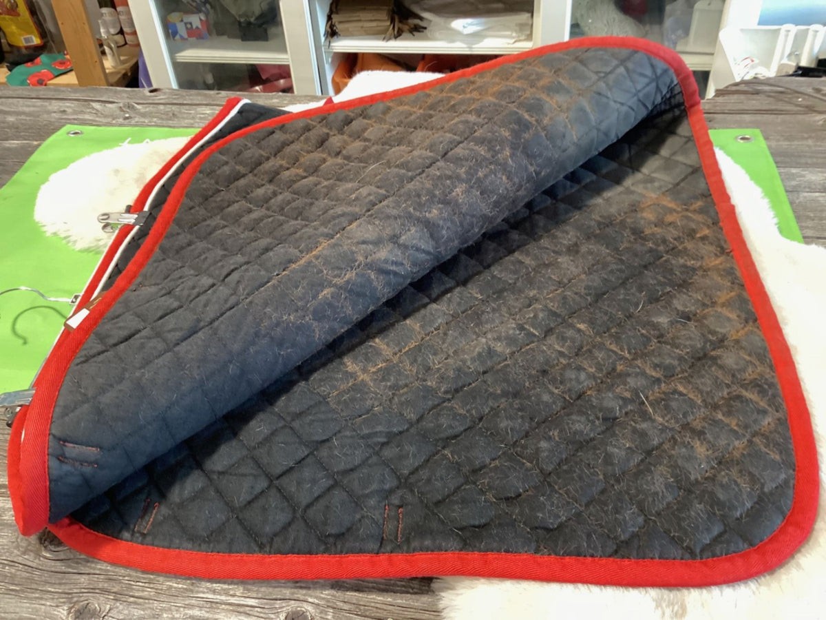 English Saddle Pad – Shock Emotion, Black/White with Red Trim, Full | Used