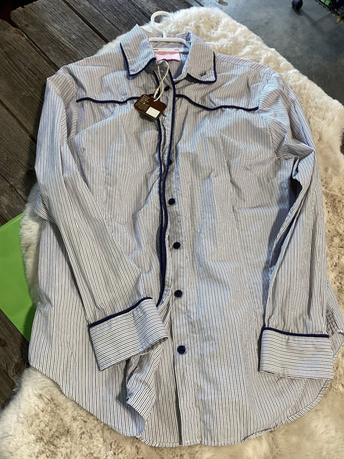Western Shirt – Little Lucille, Blue & White, Medium | Used, Like New