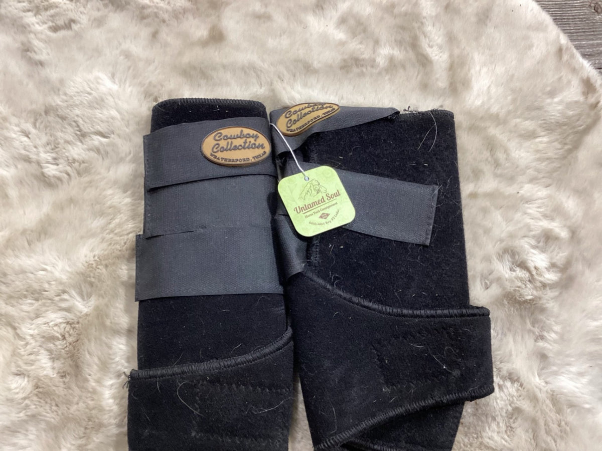 Medicine Boots – Cowboy Collection, Black, Large (Some Fraying) | Used, Like New