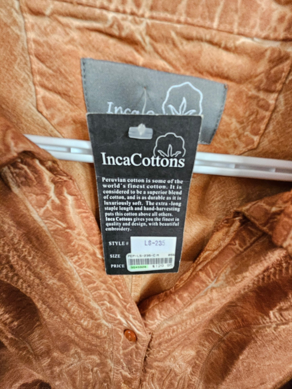 Shirt – Inca Cottons Peruvian Cotton, Brown | New with Tags