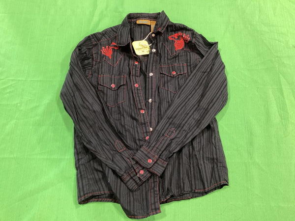 Western Shirt – Black with Red Stitching, Small | Used