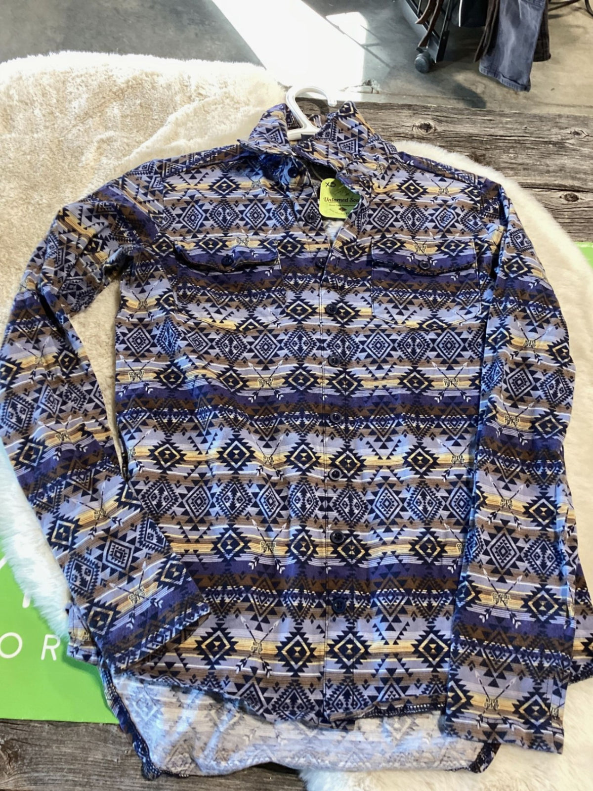 Western Shirt – Cowgirl Tuff, Blue, XS | Used