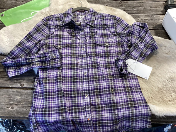 Western Shirt – Rock & Roll Cowgirl, Black/Purple, Large | Used