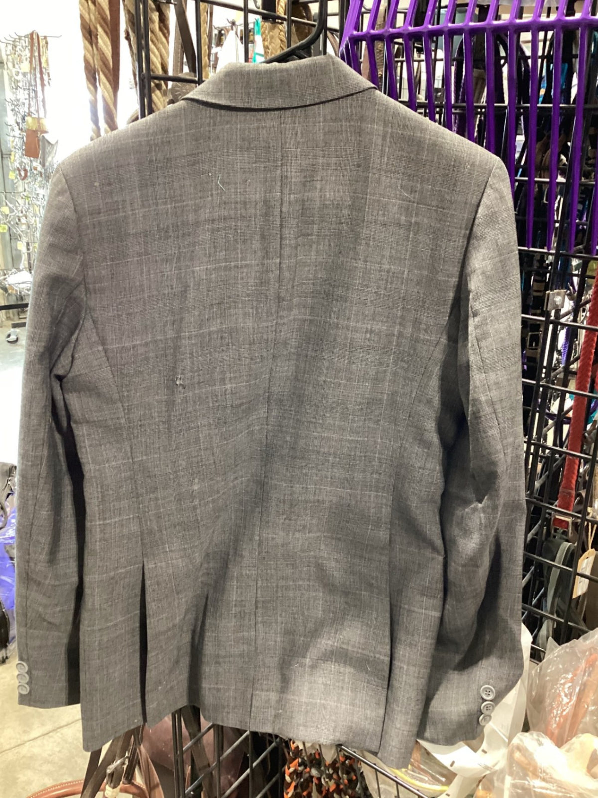 English Show Jacket – Hunt Coat, Brown Plaid, 14 (Minor Snags) | Used