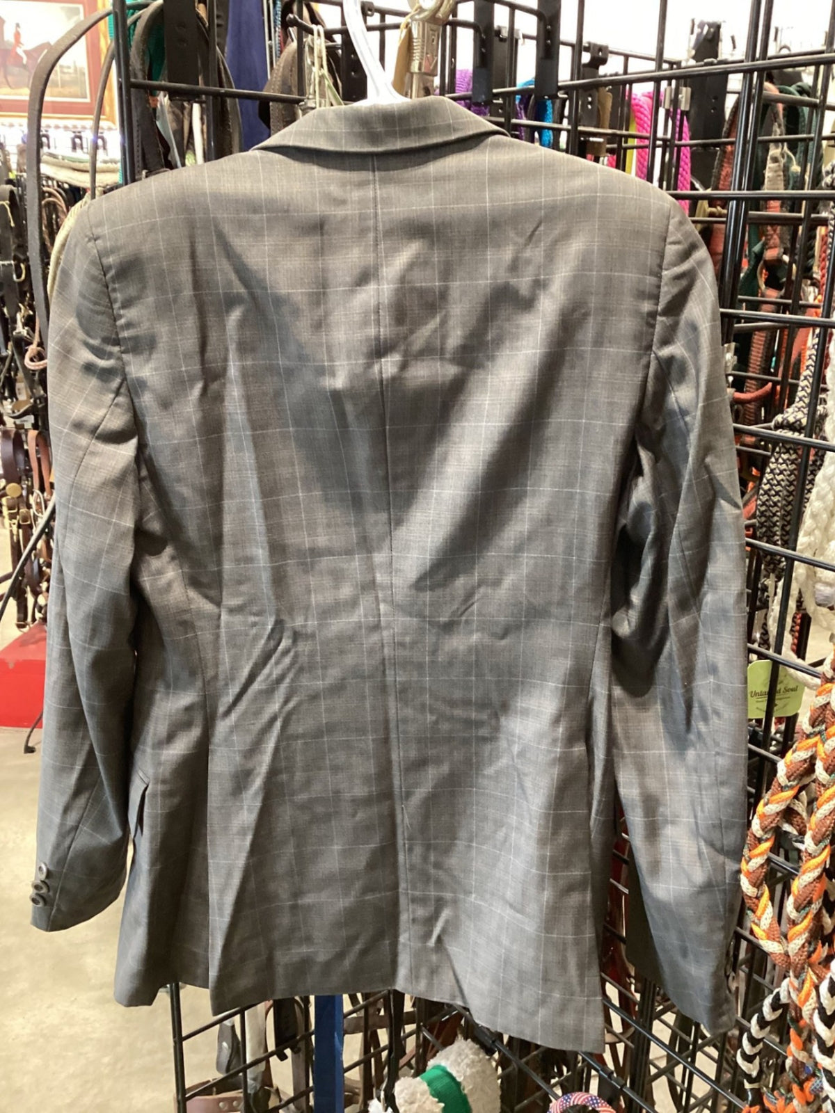 English Show Jacket – Grand Prix, Grey Plaid, 12T | Used