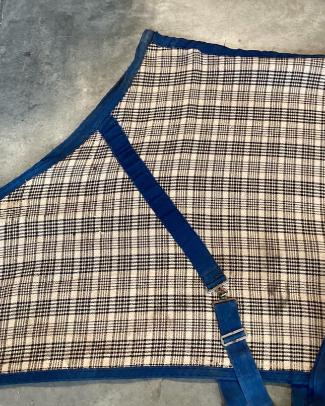 Stable Sheet – Brown/Blue Plaid, 60" | Used