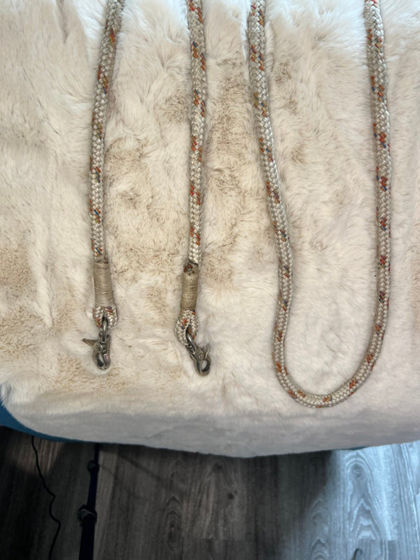 Western Loop Reins – White with Brown Spots (#3) | Used