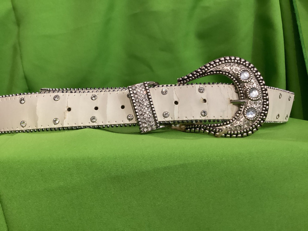 Belt – White Sparkle, 44" | Used