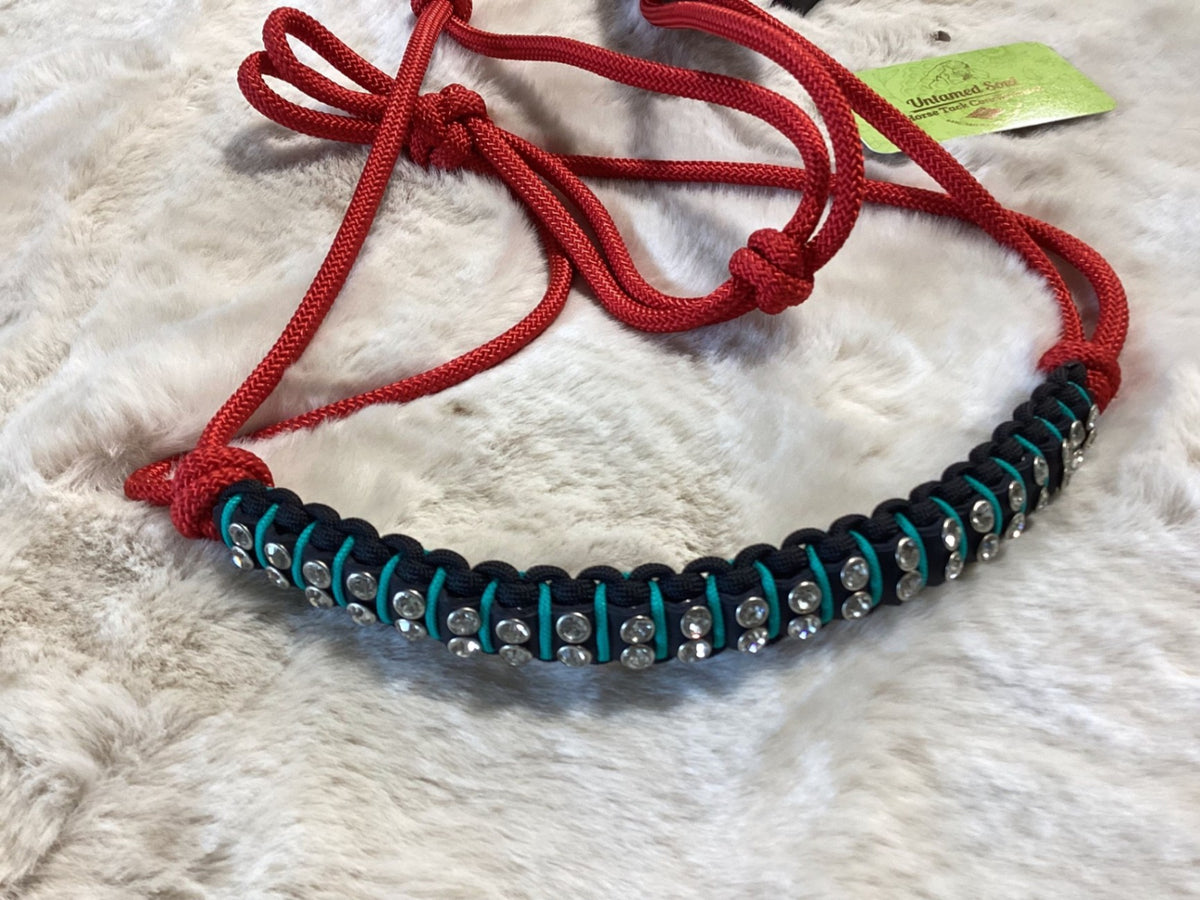 Halter – Rope, CP Custom Bling, Red/Black/Turquoise, Horse | Used