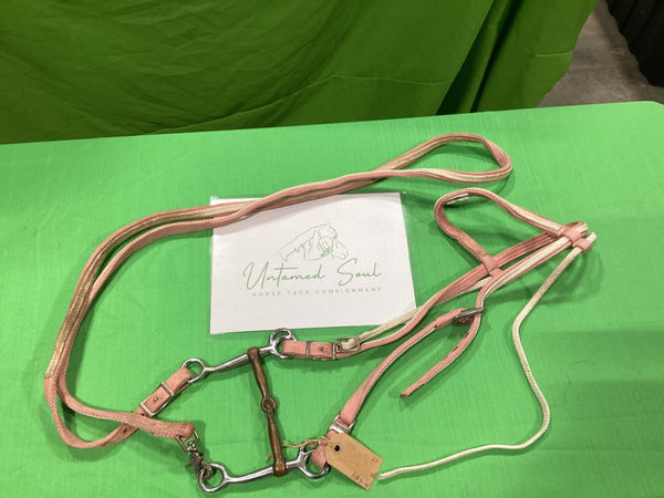 English Bridle & Bit – 5" with Pink Reins | Used