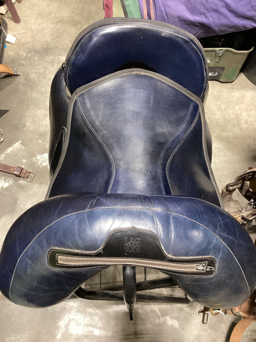 Treeless Saddle – Torsion, Blue S14" G6" with Girth | Used