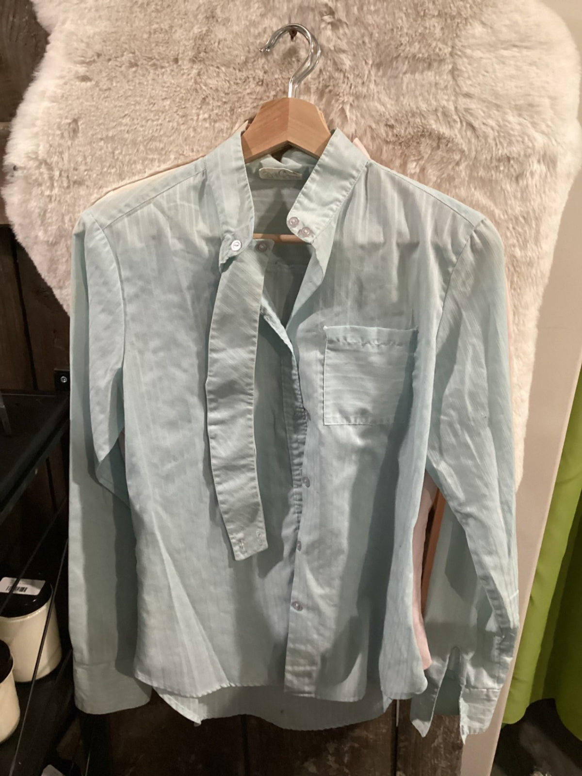 English Show Shirt – Top Call, Blue with Choker, Small | Used