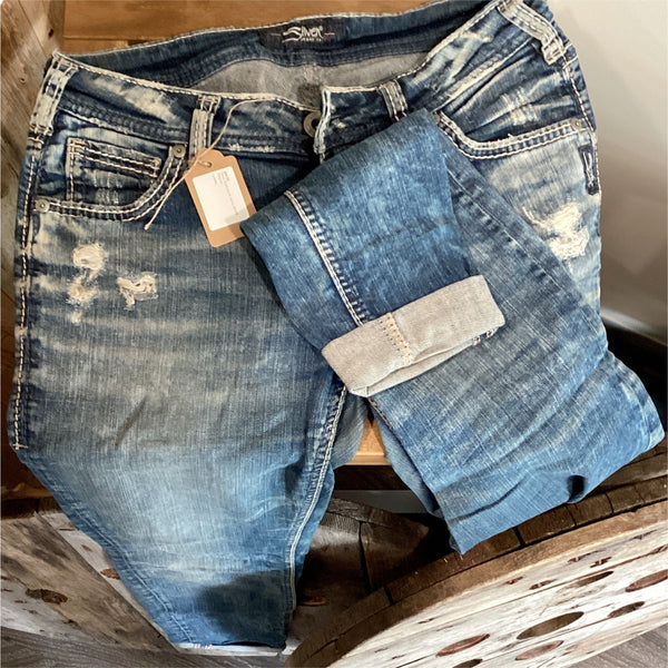 Jeans – Silver Distressed, 26x29 | Used