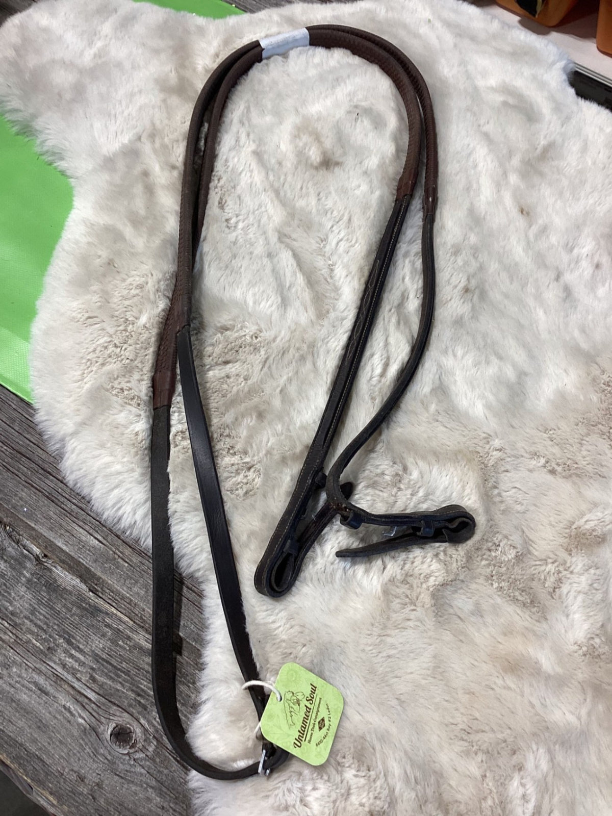 English Reins – Rubber, Dark Oil, Fancy Stitch | Used