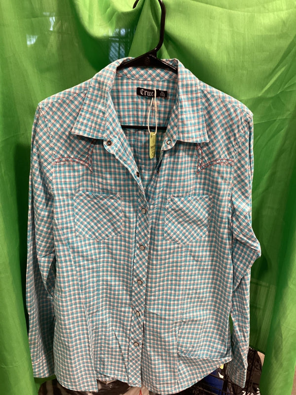 Western Shirt – Cruel Girl, Blue/Red, XL | Used