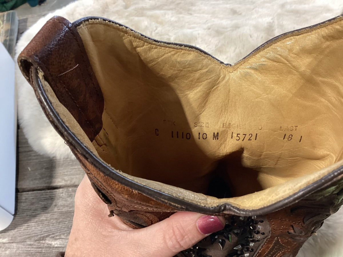 Cowboy Boots – Heart Bling, Size 10 | Used