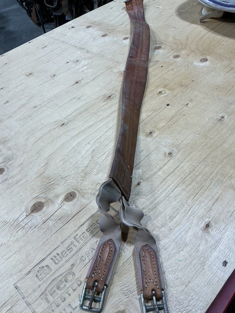 English Girth – Leather, Elastic Ends, 54" (Stretched) | Used