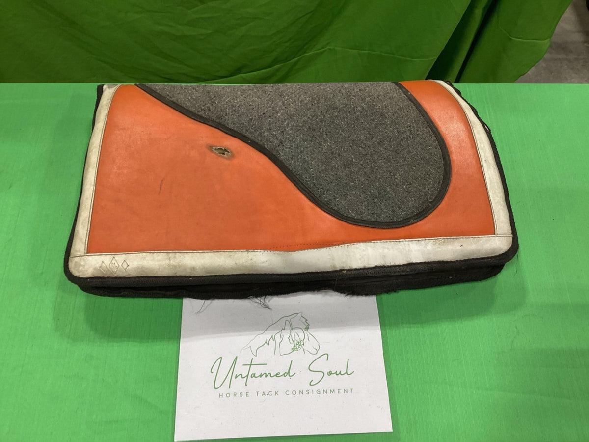 Western Saddle Pad – Racing, Orange/Black | Used