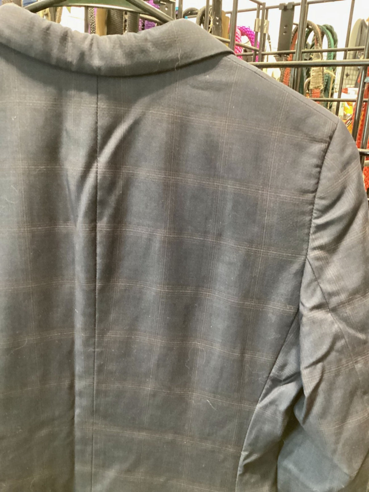 English Show Jacket – Elite Signature, Blue Plaid, 12T | Used, Very Good