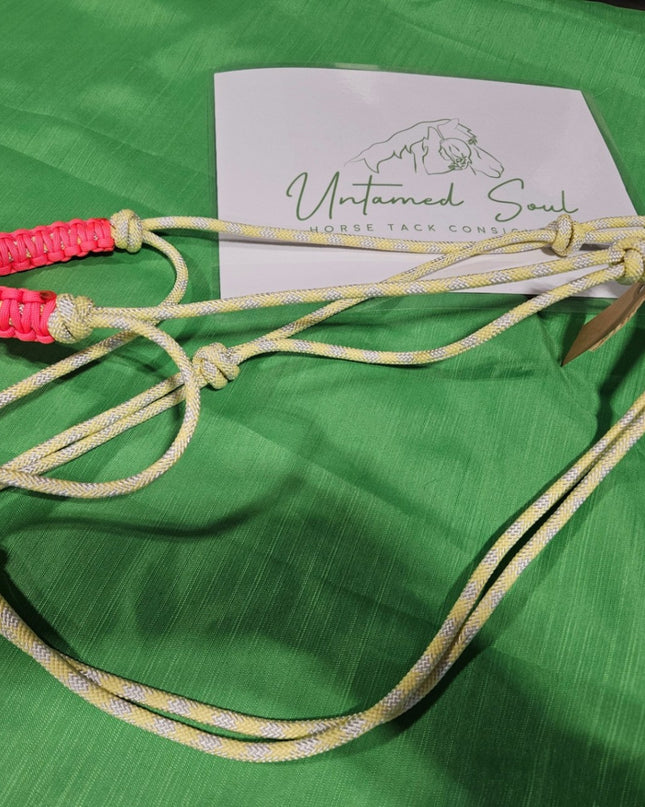 Halter – CP Custom Tack Rope, Yellow/Pink | New